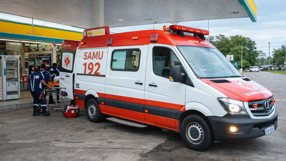 Homem é atingido com golpe de facão na cabeça em posto de combustíveis em Santa Maria