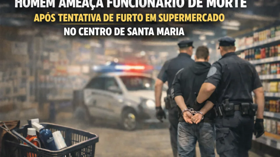 Homem ameaça funcionário de morte após tentativa de furto em supermercado no Centro de Santa Maria