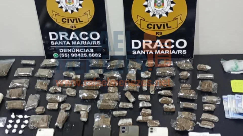 DRACO prende trio que fazia tele-entrega de drogas em Santa Maria