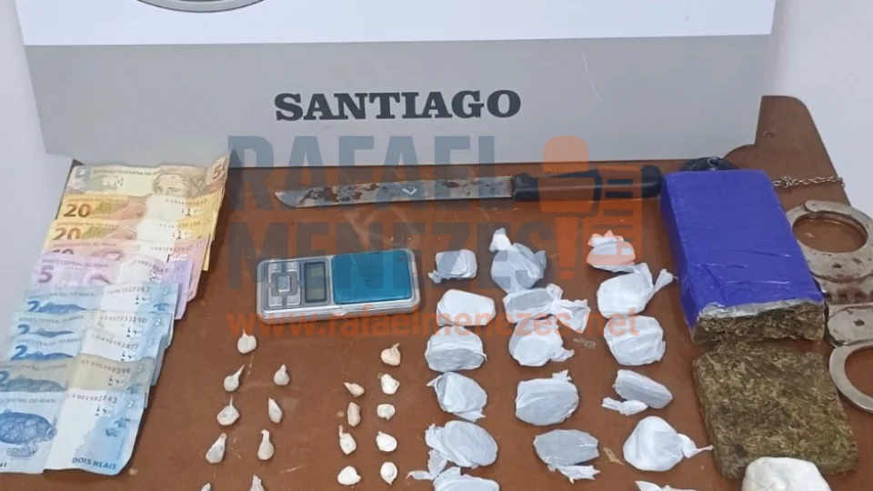 Jovem é preso com cerca de R$ 10 mil em drogas em Jaguari