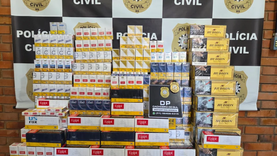 Polícia Civil apreende mais de dois mil maços de cigarros contrabandeados em Cachoeira do Sul