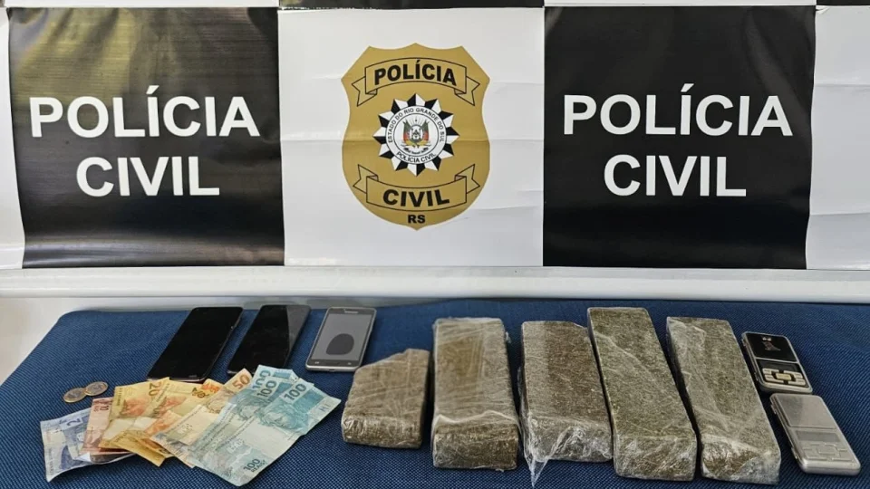 Casal é preso com 2,7 quilos de maconha em Júlio de Castilhos