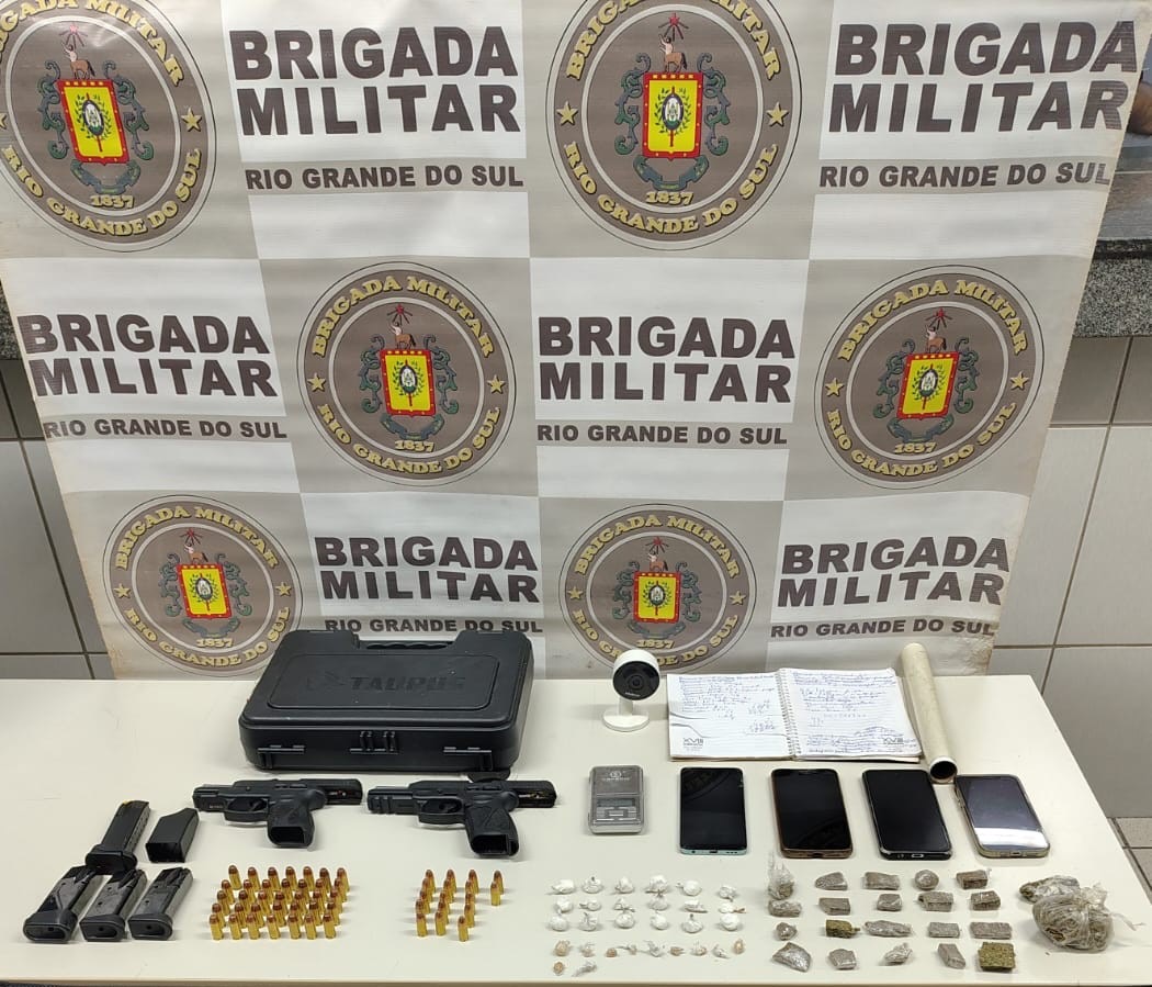 Trio é preso por tráfico de drogas e porte ilegal de arma em Cruz Alta